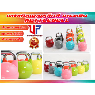 เคตเทิลเบล 16 กิโล เหล็กหล่อยกน้ำหนักหุ้มด้วยยาง เกรดยิม (Kettlebell)