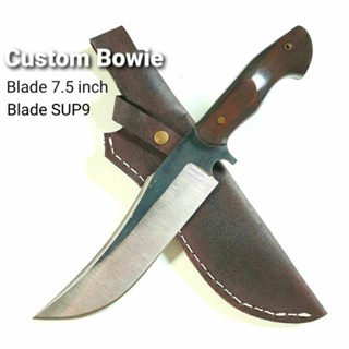 มีดโบวี่ มีดเดินป่า มีดแคมป์ Bowie Knife, Camping knife with genuine leather sheath