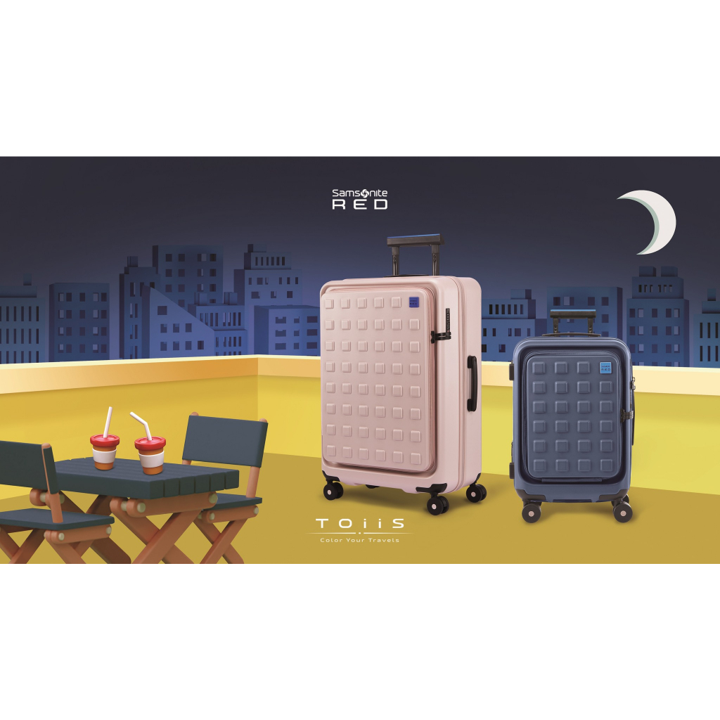 SAMSONITE  RED กระเป๋าเดินทางล้อลาก ขยายได้ รุ่น TOIIS M ขนาด 28 นิ้ว HARDSIDE SPINNER 76/28 EXP