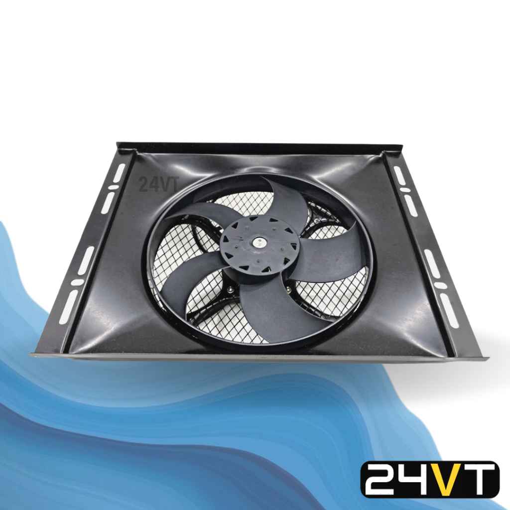 พัดลมพร้อมโครงกระบังลม ขนาด 14 x 18 นิ้ว แบบเป่า 12 นิ้ว 24 โวลต์ 14×18 24V พัดลมแอร์รถยนต์ พัดลม ระบายความร้อน ราคา ถูกที่สุด ดีลบีเคเค แกลเลอรีภาพที่ 2