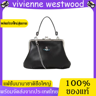 ของแท้ 100% Vivienne Westwood bag women กระเป๋า กระเป๋าถือ Tote Bags โซ่โลหะ Cross-Body Bag การจัดส่งไทย