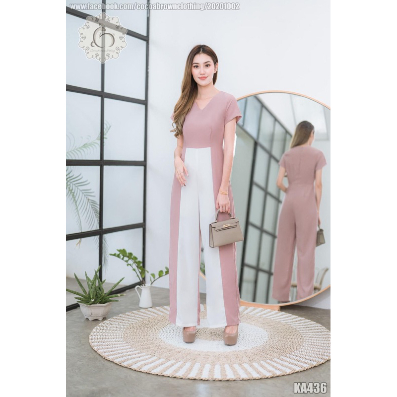 จั้มสูทขายาว cocoa brown ไซส์ S