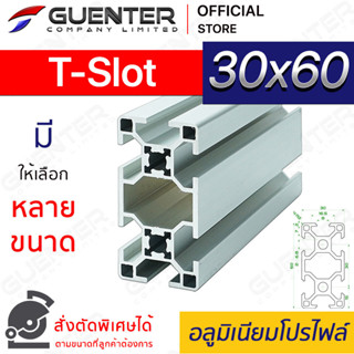 อลูมิเนียมโปรไฟล์ 30×60 T-Slot มีหลายขนาด (สั่งตัดได้) ยาวสุด 1 เมตร สินค้ามาตรฐาน คุณภาพดี ราคาถูกสุด [ALPC-36-TS]