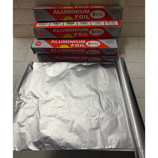 Aluminium Foil ฟอยล์อะลูมิเนียมสำหรับห่ออาหาร กระดาษย่างบาร์บีคิว ปิ้งย่าง, บาร์บีคิว, นึ่ง, หรืออบ 5 เมตร ( จำนวน 1 กล่