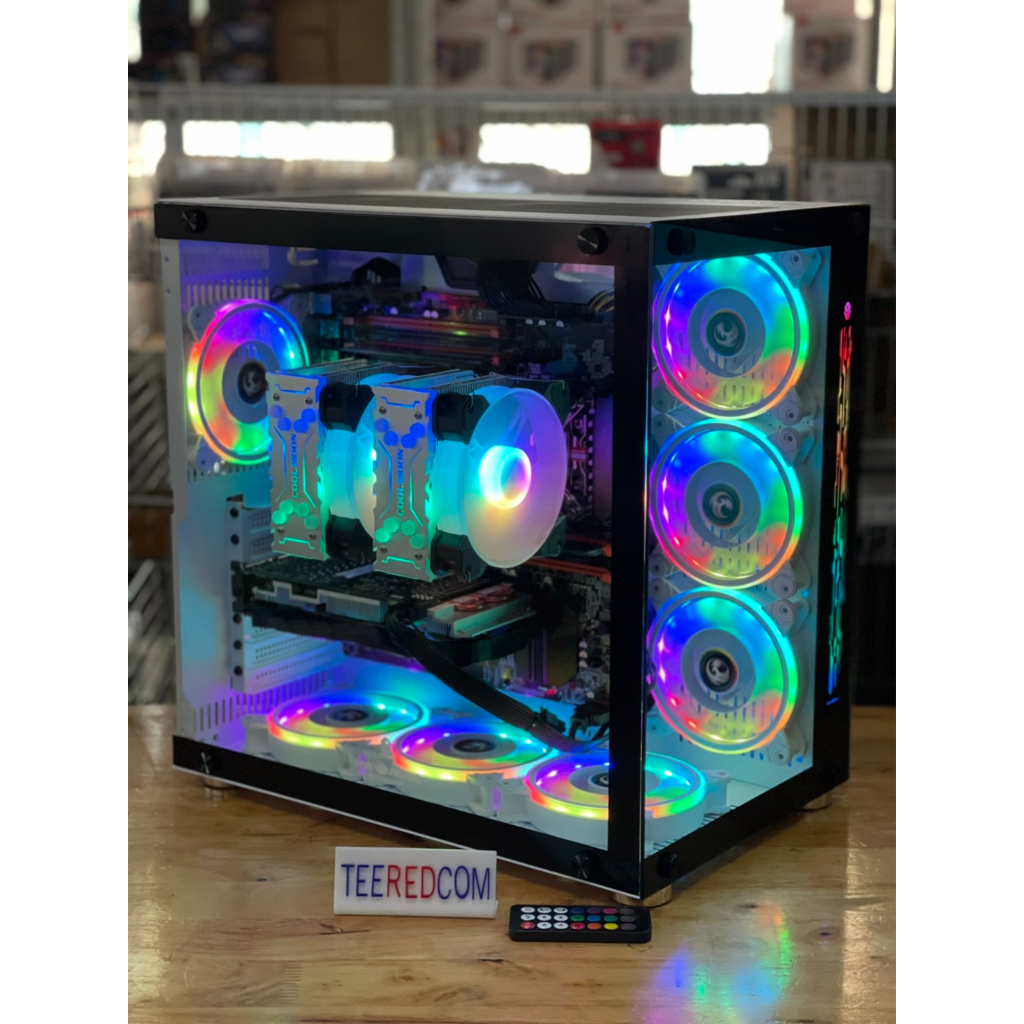 คอมประกอบ dual cpu คอมปล่อยบอท เล่นเกมส์ ทํางานตัดต่อ2CPU INTEL xeon 2680v3 X2 24c/48t GTX2060SUPER6