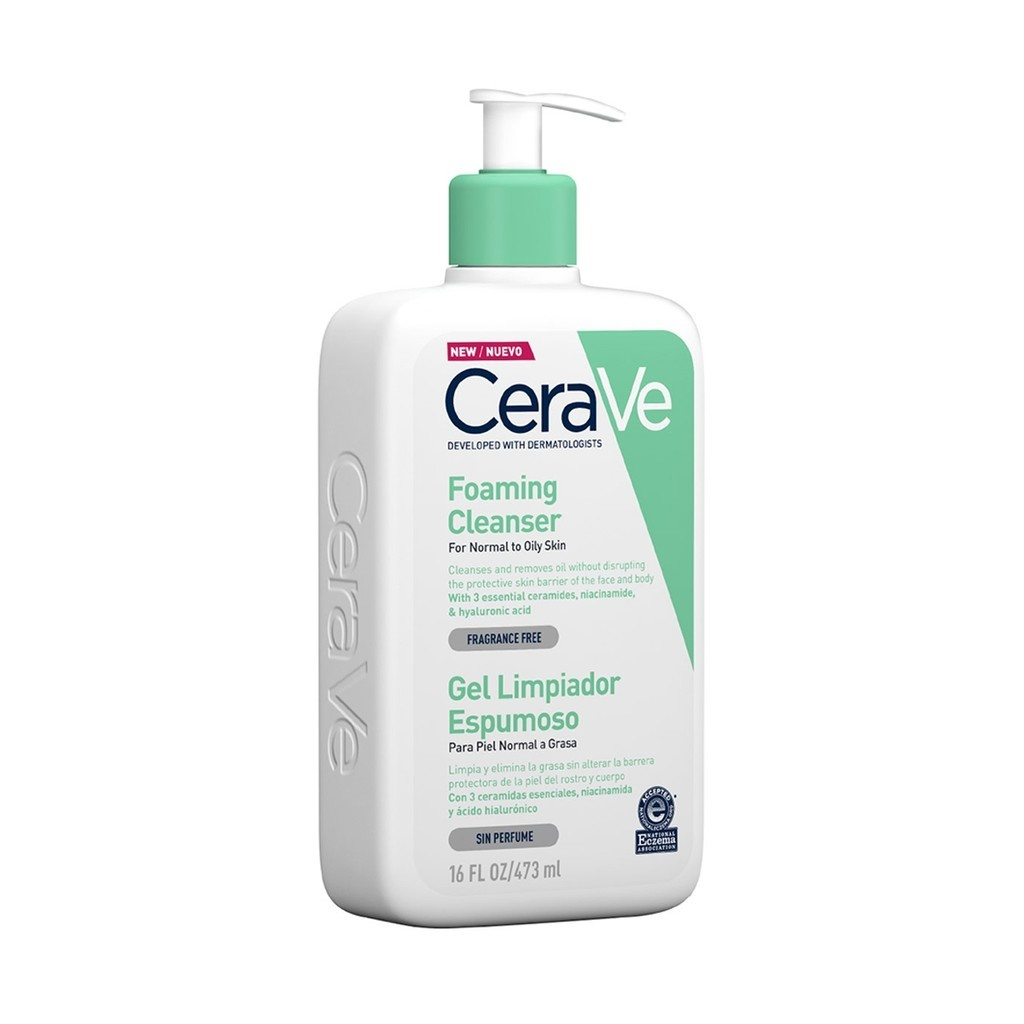 Cerave Foaming Cleanser 473ml เซราวี โฟมทำความสะอาดผิวหน้าและผิวกาย สำหรับผิวมันและผสม 473 มล.