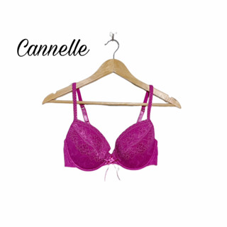 Cannelle Bra  เสื้อชั้นในลูกไม้แน่น ๆ ของใหม่ Sexy  สายปรับได้ สีชมพู ด้านหลังตะขอสามระดับ