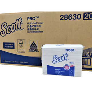 กระดาษเช็ดมือเกรดพิเศษ SCOTT M-Fold AIRFLEX* 1 Ply 250s x16 Pack/Carton by Kimberly-Clark Korea ของแท้100% ขายยกลัง