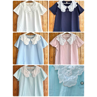 B7 เสื้อสาวอวบ อก46นิ้ว เสื้อทำงาน ปกขาว