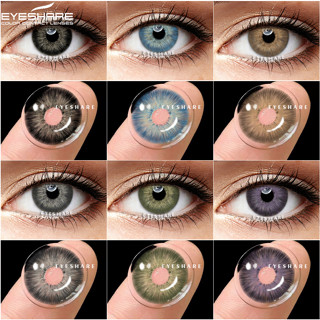 (COD)Eyeshare 6 Color 14.5 mm Natural Color Lens Eyes 1 Pair Color Contact Lenses for Eyes Blue Brown Gray Lens Beauty P