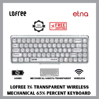 LOFREE 1% Transparent Wireless Mechanical 65% percent Keyboard with Bluetooth/USB Wired Compact 68 Keys