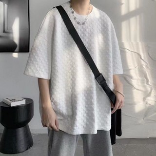 เสื้อยืดชาย oversize คอกลม แขนสั้น CHECK