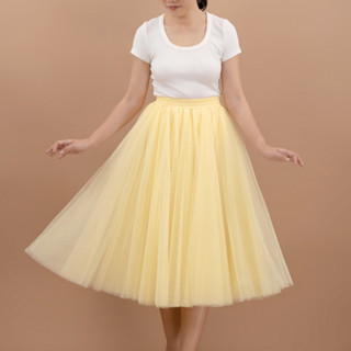 LARLA ✿ SK01YW กระโปรงสุ่ม กระโปรงเจ้าสาว Tutu Skirt สีเหลือง