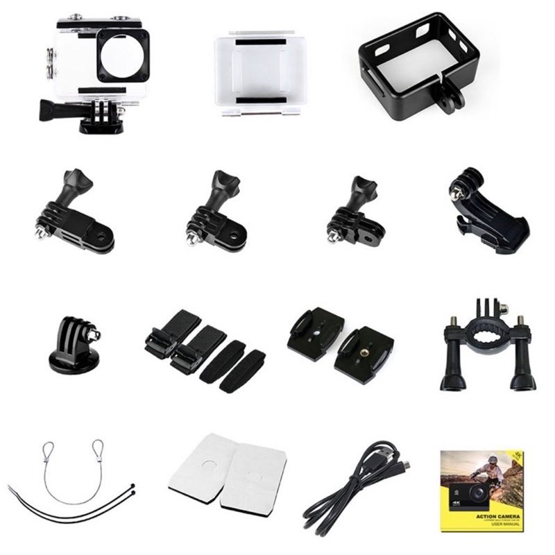 WELLCAM by ausek 4K AT-Q37CR allwinner V316 ACTIONCAMERA มีระบบกันสั่นและ ต่อMICนอกได้ เหมาะ ติดมอไซค์ และ ถ่ายใต้น้ำ