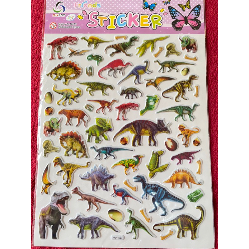 🦖สติ๊กเกอร์นูนไดโนเสาร์ (ตัวจริง) (ร้านไทย🇹🇭)
