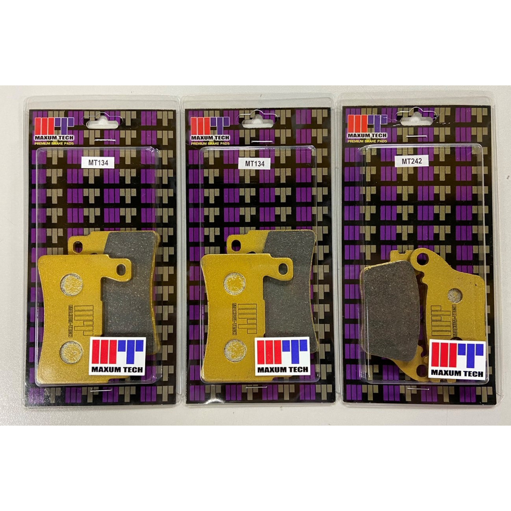 ผ้าเบรคสำหรับ Kawasaki ZX6R (ปี2019 ขึ้นไป) ยี่ห้อ Maxum-tech เนื้อ Semi-metallic เบรคหนึบ ไม่กินจาน