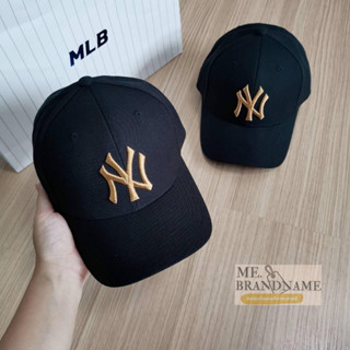 ของแท้ 💯% MLB Metal Logo Ball Cap หมวก NY โลโก้สีทอง