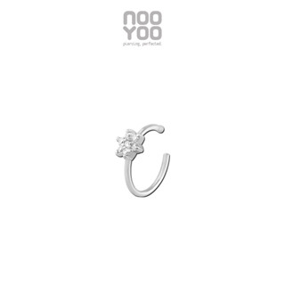 NooYoo จิวจมูกสำหรับผิวแพ้ง่าย FLOWER with Crystal Nose Ring Surgical Steel