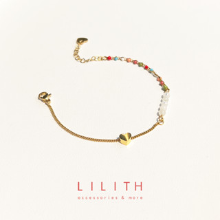 Lilith - Lucky Gold Bracelet สร้อยข้อมือ กำไลข้อมือ รูปดาว หินนำโชค Moonstone Sunstone