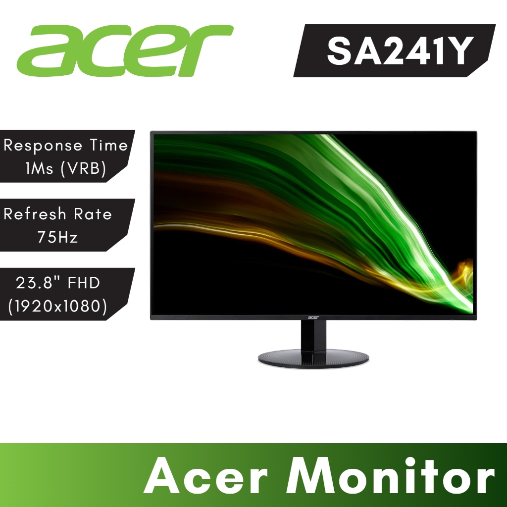 Acer Monitor LED 23.8” SA241YAbi 75Hz (VA, VGA, HDMI) จอมอนิเตอร์