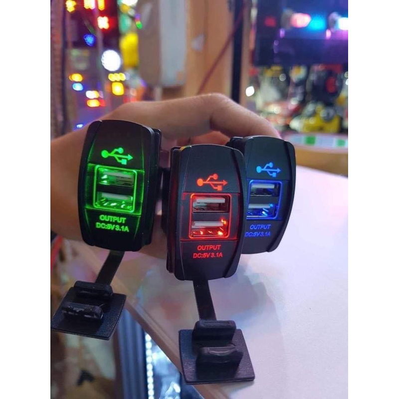 USB ชาร์จโทรศัพท์ 12v-24v 3.1a (รุ่น USB เสียบบล็อค)