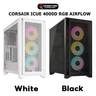 Corsair iCUE 4000D RGB AIRFLOW Mid-Tower ATX Case | White (CC-9011241-WW) | Black (CC-9011240-WW)