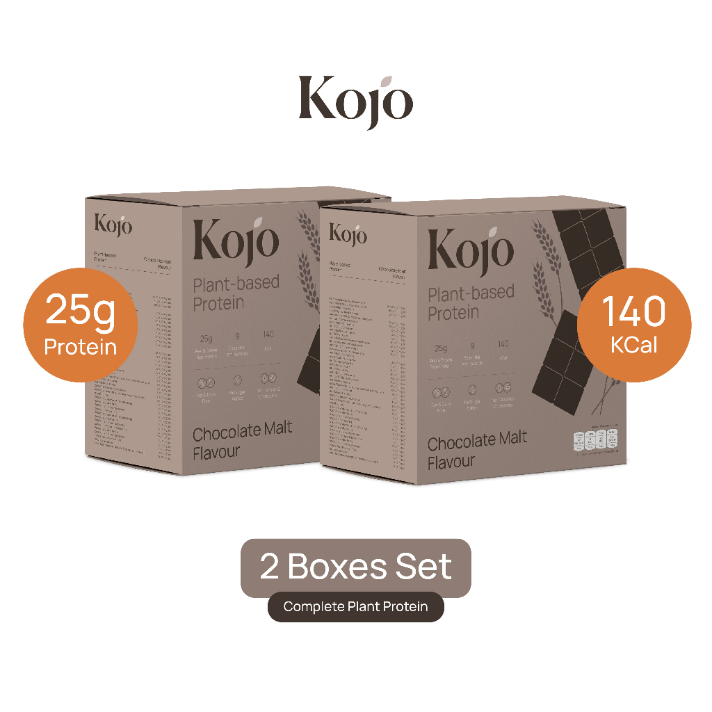 2 Box: Kojo Plant Based Protein Chocolate Malt Flavour โปรตีนจากพืช รสช็อคโกแลตมอลต์ 2 กล่อง