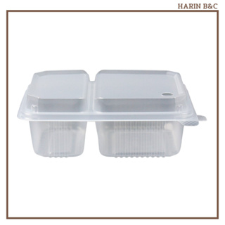 กล่องสี่เหลี่ยม ใส่อาหาร 2ช่อง 750มล. JT-B912  25ใบ / Clamshell Take out Lunch Box 2-Compartment 750ml 25pcs