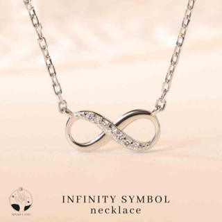 MNL💗INFINITY SYMBOL รักกันไม่มีวันสิ้นสุด สร้อยเงินแท้ สร้อยคอตัวอักษร สร้อยคอแฟชั่น จี้สร้อยคอเงิน สร้อยคอทองคำขาว