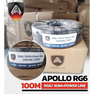 สายกล้องวงจรปิดRG6+ไฟเลี้ยงยาว100เมตร ยี่ห้อ APOLLO