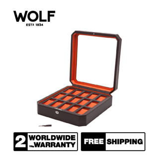 กล่องใส่นาฬิกา WOLF1834 รุ่น WINDSOR 15PC WATCH BOX (Brown/Orange)