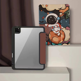 เคสไอแพด Gen10 อะคริลิค ช่องใส่ปากกาขวา Pro11 gen7Gen8gen9 air4air5 10.9 air3 10.5 ด้านหลังโปร่งใส