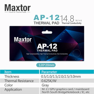 [maxtor Official] Maxtor Thermal Pad AP-12 14.8W/m-k CPU Thermal Pad for laptop ps4 ssd