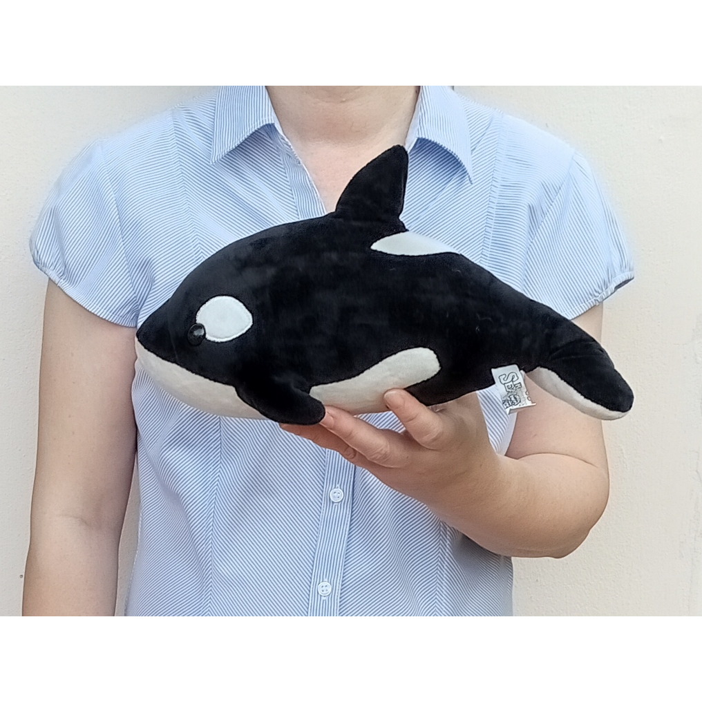ตุ๊กตาปลาวาฬ สภาพเหมือนใหม่ Orca Whale from Kamogawa Sea World Japan ขนาด 11 นิ้ว
