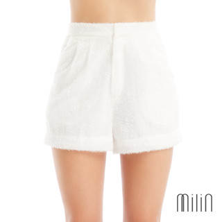 [MILIN] Fame Shorts High waist side pockets shorts กางเกงขาสั้นพับขอบเอวสูง