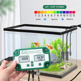 RCYAGO Tuya WiFi สมาร์ท PH Meter, ตู้ปลา น้ำดื่ม 6-in-1 PH/EC/TEMP/EC/SG/TDS Meter with Backlight