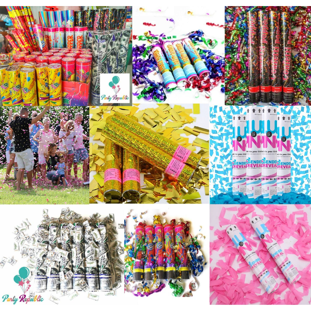 Party Confetti Paper Shoot 20-38cm 1Pc / Gender Reveal Confetti / Popper / Birthday / Wedding พลุกระดาษ เปเปอร์ชู๊ต