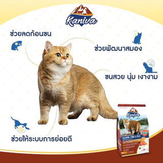 Kaniva Salmon 1.4 KG อาหารแมว สูตรเนื้อปลาแซลมอน ปลาทูน่าและข้าว บำรุงผิวหนังและขน เน้นขนสวยสุขภาพดี สำหรับแมวทุกช่วงวัย