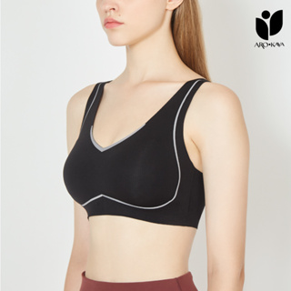 Arokaya Yoga Bra / บราสำหรับใส่เล่นโยคะ / สปอร์ตบรา / เสื้อชั้นใน / รุ่น AB2102 - สีดำ