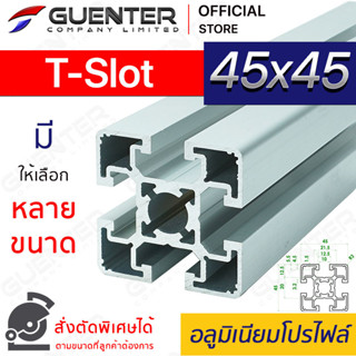 อลูมิเนียมโปรไฟล์ 45×45 T-Slot มีหลายขนาด (สั่งตัดได้) ยาวสุด 1 เมตร สินค้ามาตรฐาน คุณภาพดี ราคาถูกสุด [ALPC-4545-TS]