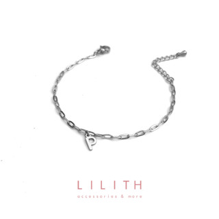 Lilith - Tiny Alphabet Stainless Chain สร้อยคอ สร้อยข้อมือ จี้อักษร A-Z