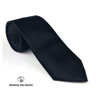 Giorgio Del Sarto Necktie  8.5 cm Black with Fabric Texture เนคไทสีดำมีเท็กเจอร์