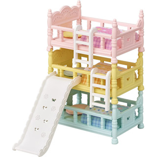 Sylvanian Families Furniture Baby Triple Bunk Bed Ka-219 เตียงเด็กสามตัว นอนด้วยกันบนเตียงคู่ พร้อมสไลด์ ของแท้ ส่งตรงจากญี่ปุ่น