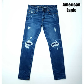 ยีนส์ American Eagle เอว 34-35 แต่งขาด ผ้านุ่มยืดเด้ง ขาเดฟ