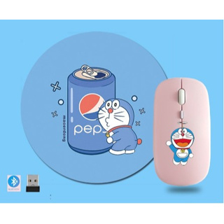 Hellokitty เมาส์ไร้สายบลูทูธชาร์จเมาส์USB  พร้อมแผ่นรองเม้าส์ รหัส 1433