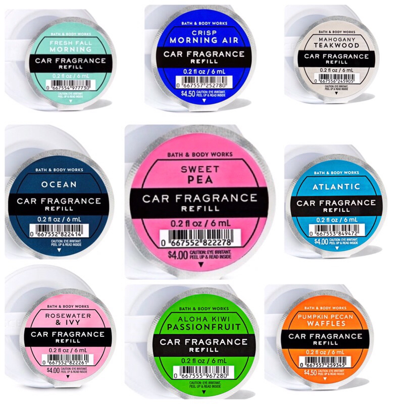 BATH AND BODY WORKS Car Fragrance refill น้ำหอมปรับอากาศในรถยนต์ ขนาด 6 ml.   เพิ่มความหอมในรถหรือในตู้เสื้อผ้าหอมชื่นใจ