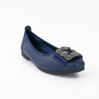 ST.JAMES รองเท้าหนังแท้/รองเท้าส้นแบน ส้น 1.7 CM. รุ่น CHARLOTTE สี NAVY | รองเท้าคัทชู ผู้หญิง