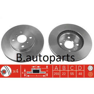 จานเบรคหน้า TOYOTA COROLLA EE101 EE110 EE111 AE101 AE111 AE112 1.3 1.6 1.8 ALTIS LIMO TAXI ZZE112 1.6 2001- RUNSTOP /คู่