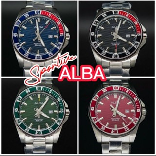 Alba "Sportive" [ส่งฟรี]เครื่องถ่าน มีหลายสี นาฬิกาข้อมือผู้ชาย