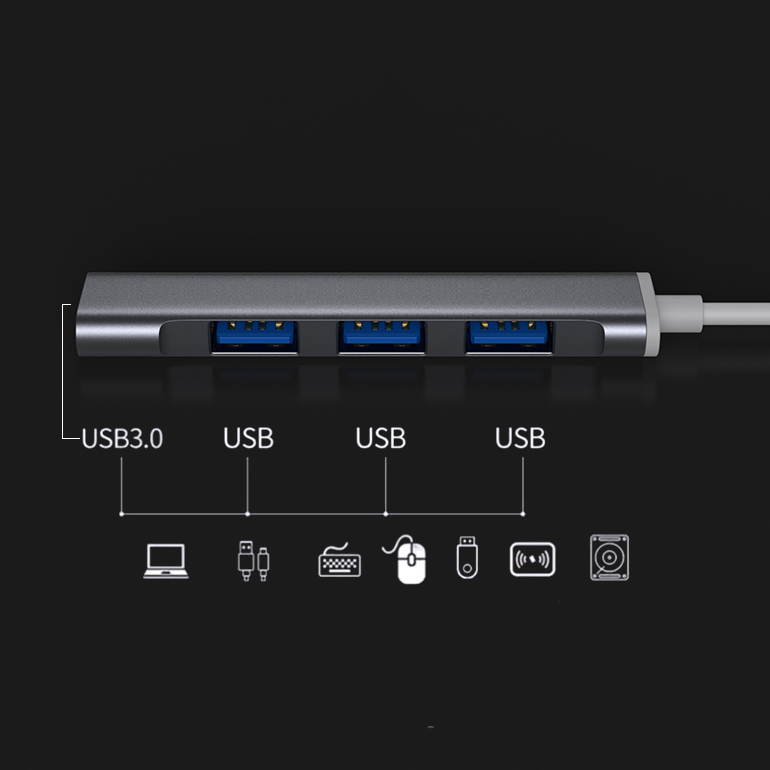 Caravan Crew 4 Ports USB HUB อุปกรณ์เพิ่มช่อง USB ใช้งานง่าย สินค้าของ ...